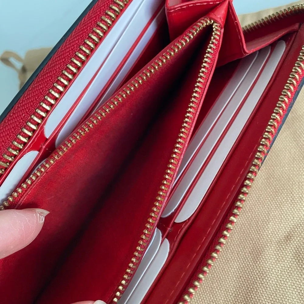 Christian Louboutin Red and Tan Artistic Wallet - Picture 9 of 16